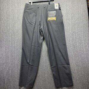 Haggar Dress Pants Mens 38x32 Charcoal Premium Comfort Stretch Classic Fit